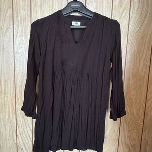 Women's Black Tunic Top or mini babydoll dress Boho old navy M